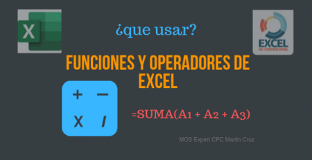 funciones y operadores de excel
