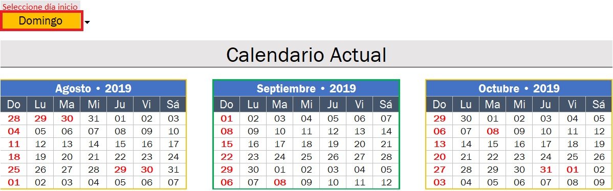calendario actual