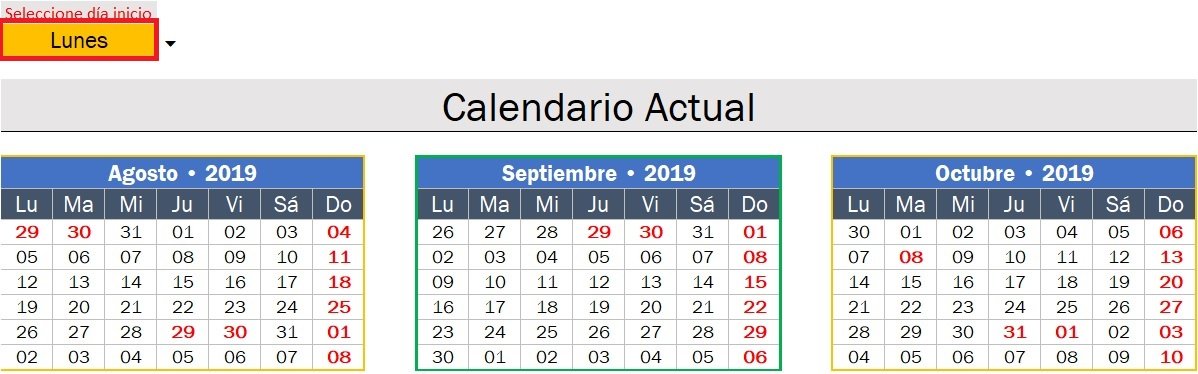 calendario actual