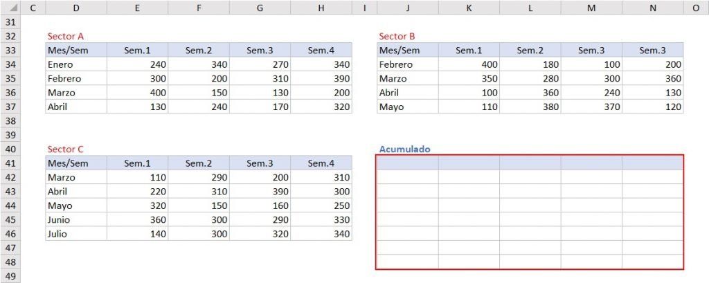 consolidar datos en excel