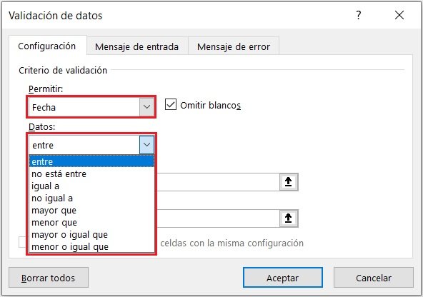 validacion de datos fecha